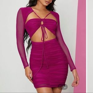 MESH TIE DRESS